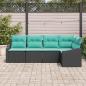 Preview: Sofa Set 5 stk. Schwarz [Synthetisch]: Poly Rattan