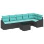 Preview: Sofa Set 7 stk. Schwarz [Synthetisch]: Poly Rattan