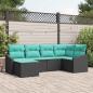 Preview: ARDEBO.de - Sofa Set 6 stk. Schwarz [Synthetisch]: Poly Rattan