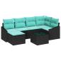 Preview: Sofa Set 7 stk. Schwarz [Synthetisch]: Poly Rattan
