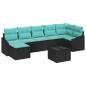 Preview: Sofa Set 8 stk. Schwarz [Synthetisch]: Poly Rattan