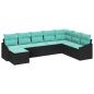 Preview: Sofa Set 8 Stk. Schwarz [Synthetisch]: Poly Rattan