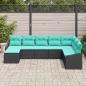 Preview: Sofa Set 8 Stk. Schwarz [Synthetisch]: Poly Rattan