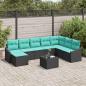 Preview: ARDEBO.de - Sofa Set 9 stk. Schwarz [Synthetisch]: Poly Rattan