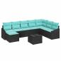 Preview: Sofa Set 9 stk. Schwarz [Synthetisch]: Poly Rattan