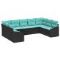 Preview: Sofa Set 9 stk. Schwarz [Synthetisch]: Poly Rattan