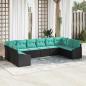 Preview: ARDEBO.de - Sofa Set 10 stk. Schwarz [Synthetisch]: Poly Rattan