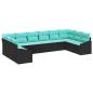 Preview: Sofa Set 10 stk. Schwarz [Synthetisch]: Poly Rattan