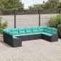 Preview: Sofa Set 10 stk. Schwarz [Synthetisch]: Poly Rattan