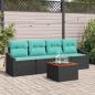 Preview: ARDEBO.de - Gartensofa-set 5 stk. Schwarz Poly-Rattan