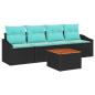 Preview: Gartensofa-set 5 stk. Schwarz Poly-Rattan