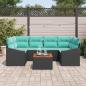 Preview: Gartensofa-set 7 stk. Schwarz Poly-Rattan