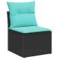 Preview: Gartensofa-set 7 stk. Schwarz Poly-Rattan
