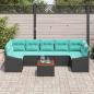 Preview: Gartensofa-set 8 stk. Schwarz Poly-Rattan
