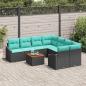 Preview: Gartensofa-set 9 stk. Schwarz Poly-Rattan