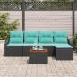 Preview: Gartensofa-set 6 stk. Schwarz Poly-Rattan