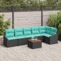 Preview: ARDEBO.de - Gartensofa-set 7 stk. Schwarz Poly-Rattan
