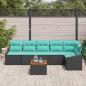 Preview: Gartensofa-set 7 stk. Schwarz Poly-Rattan