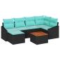 Preview: Gartensofa-set 7 stk. Schwarz Poly-Rattan