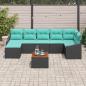 Preview: Gartensofa-set 8 stk. Schwarz Poly-Rattan