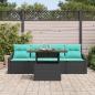 Preview: Gartensofa-set 5 stk. 4-Sitzanzahl Schwarz und Türkis