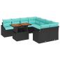 Preview: Gartensofa-set 9 stk. 8-Sitzanzahl Schwarz und Türkis