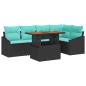 Preview: Gartensofa-set 6 stk. 5-Sitzanzahl Schwarz und Türkis
