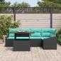 Preview: Gartensofa-set 6 stk. 5-Sitzanzahl Schwarz und Türkis