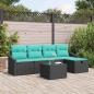 Preview: ARDEBO.de - Sofa Set 6 stk. Schwarz Poly-Rattan
