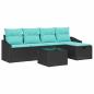 Preview: Sofa Set 6 stk. Schwarz Poly-Rattan