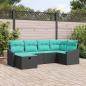Preview: ARDEBO.de - Sofa Set 6 stk. Schwarz Poly-Rattan