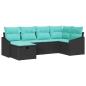 Preview: Sofa Set 6 stk. Schwarz Poly-Rattan