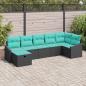 Preview: ARDEBO.de - Sofa Set mit Kissen mit Speicher Schwarz Poly-Rattan