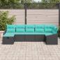 Preview: Sofa Set mit Kissen mit Speicher Schwarz Poly-Rattan