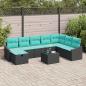 Preview: ARDEBO.de - Gartensofa-set 9 pcs Poly-Rattan