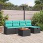 Preview: ARDEBO.de - Gartensofa-set 6 stk. Schwarz Poly-Rattan