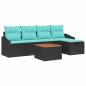 Preview: Gartensofa-set 6 stk. Schwarz Poly-Rattan