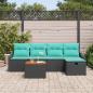 Preview: Gartensofa-set 6 stk. Schwarz Poly-Rattan