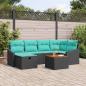 Preview: ARDEBO.de - Gartensofa-set 7 stk. Schwarz Poly-Rattan