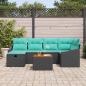 Preview: Gartensofa-set 7 stk. Schwarz Poly-Rattan