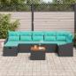 Preview: Gartensofa-set 8 stk. Schwarz Poly-Rattan