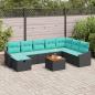 Preview: ARDEBO.de - Gartensofa-set 9 stk. Schwarz Poly-Rattan