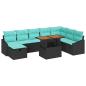 Preview: Gartensofa-set 9 stk. Schwarz Poly-Rattan
