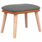 Preview: Fußhocker Hellgrau 45x29,5x35 cm Stoff und Kunstleder