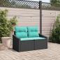 Preview: ARDEBO.de - Gartensofa Grau 123 x 62 x 69cm Poly-Rattan