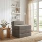 Preview: ARDEBO.de - Klappsofa Bett Hellgrau 200 x 70 x 15 cm Cordstoff
