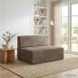 Preview: ARDEBO.de - Klappsofa Bett Hellgrau 70 x 72 x 60 cm Stoff