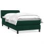 Preview: ARDEBO.de - Boxspringbett mit Matratze Dunkelgrün 80x220 cm Samt