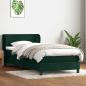 Preview: ARDEBO.de - Boxspringbett mit Matratze Dunkelgrün 80x220 cm Samt