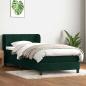 Preview: ARDEBO.de - Boxspringbett mit Matratze Dunkelgrün 80x220 cm Samt